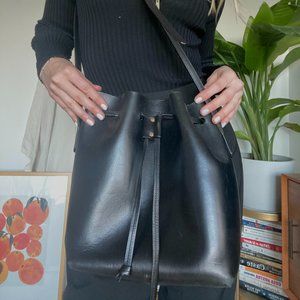 Rare Black Leather Bucket Bag from The Stowe